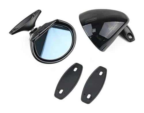 Rétroviseurs extérieurs universels style vintage noir brillant pour voiture classique 2 pièces