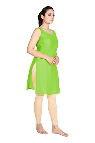 Image of Women's Cotton Long Camisole for Kurti /Suit Slip /Long Inner /Samij for Women Sameej /Knee Length Inner Wear /Sameez /Kurti Slip /Round Neck /Invisible