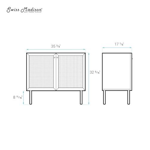 Image of Classe 36 inch Freestanding Bathroom Vanity Cabinet Without Top in Natural Oak