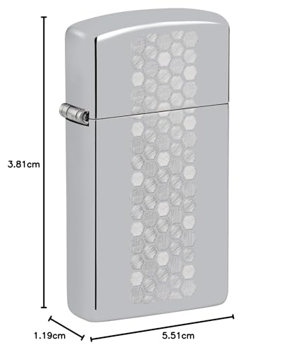 Mechero Zippo Slim cromado con grabado geométrico para uso diario 6