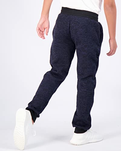 3 Pack: Boys Girls Youth Teen Active Athletic Basic Soft Tech Sports Fleece Jogger Soccer Track Gym Running Slim Fit Tapered Sweatpants Casual French Terry Quick Dry Fit Pockets-Set 4,L(14/16) #TOP2