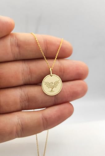 Collier arbre à oiseaux argent 925 anti-ternissement, chaîne robuste de 45 cm