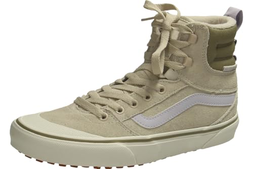 Vans Women's Ashwood Hi Vansguard Shoe | Water-Resistant High Top Sneakers for Everyday Wear, Suede Oatmeal, 10.5