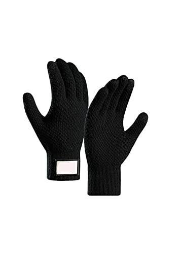 Guantes de invierno cálidos para hombres, guantes de pantalla táctil para smartphones, gruesos, deportivos, cálidos y suaves, lana textil y punto, guantes antideslizantes para camping, regalo