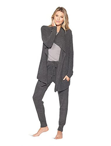 Barefoot Dreams Women Cardigan Long Sleeve - Western Casual Long Sweater - Open Front Classic Pocket Carbon CozyChic Lite Cardigan Shrugs for Women