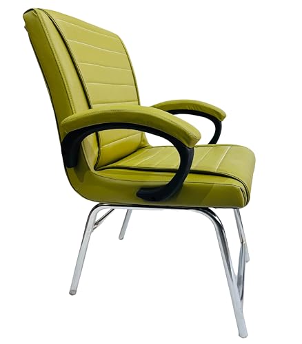Image of Special Director Principal Manager Office Visitor with arm Rest with Double Pipe Frame and Cushioned seat Back (1, Green, H Frame)