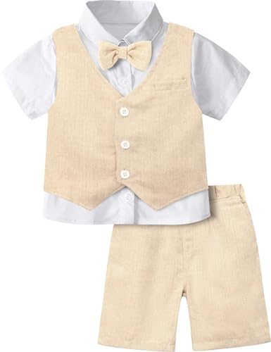 mintgreen Baby Anzug Junge, Kinder Hochzeit Tauf Kurzarm Kleidung, Khaki,...