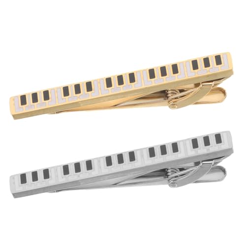 Pinzas para corbata de piano de acero inoxidable OSALADI, pack de 2 unidades elegantes