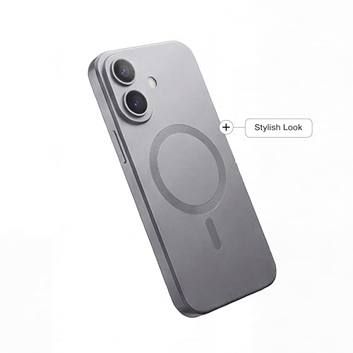 Image of amazon basics Premium Mag-Safe Case for iPhone 17 | Shockproof & Anti-Scratch Cover | Soft Silicone with Wireless Charging | Camera Lens Guard - Gray