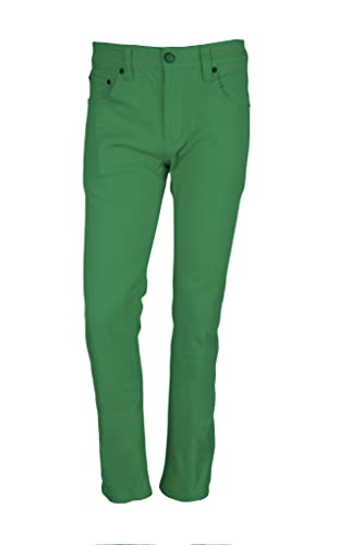 Minimal Apparel Men's Trendy Skinny Slim Fit Jeans, Kelly Green, 34W32L