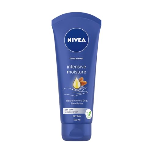 NIVEA Crema de manos hidratante intensiva con aceite de almendras y manteca de karité, 100 ml