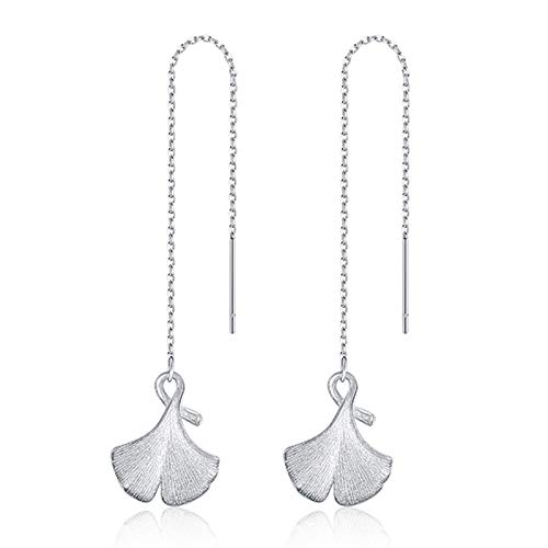 Regalo pendientes de plata Ginkgo Biloba vintage KnSam para mujer