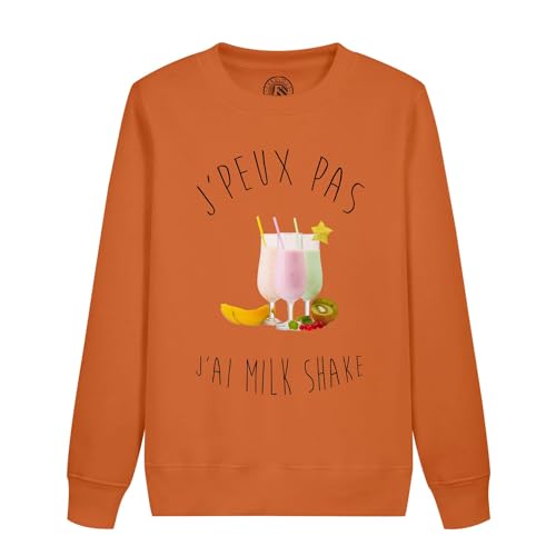 Sweatshirt enfant j'peux pas j'ai milkshake pour l'école et loisirs