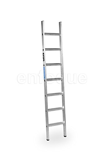 Escalera Industrial de Aluminio Apoyo Fija 7 peldaños Anchos Serie Peak