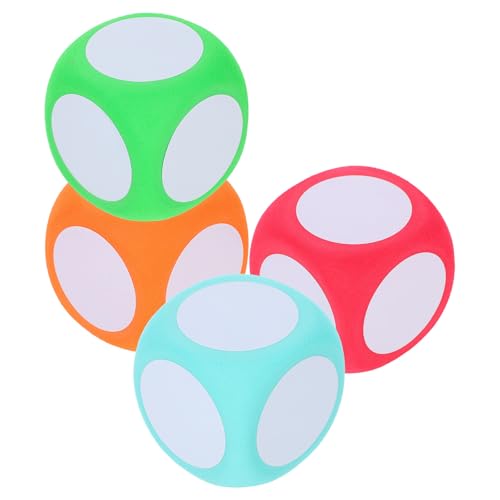 HEANUJJ Cubos Educativos de Espuma de 6 CM 4 Dados Borrables en Seco en Rojo Naranja Azul y Verde Ideales para Enseñanza Matemática y Dinámicas Aula