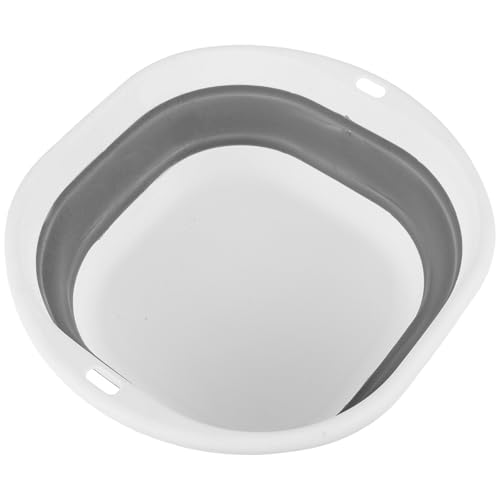 LOPUNER Foldable Portable Face Washing Basin for Home and Travel Small Grey Collapsible Washbasin with Hook for Hanging Multipurpose Basin for Bath Feet Hands and Face Cleaning