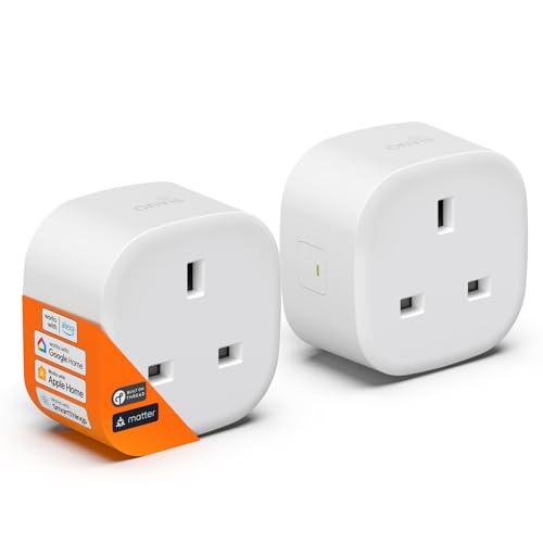 Onvis Matter Smart Plug, Thread Socket Works with Apple Home, Alexa, Google Home, SmartThings, Remote Control & Automate Appliances, Schedule & Timer, Fast Responsive, Extend Thread network (2 Pack)