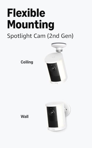 Image of Ring Battery Doorbell Plus (newest model), Nickel Silver with Spotlight Cam, Battery (newest model), White