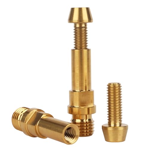 Image of Titanium Ti V-Brake Bosses Bolts, M10x1.25mm & M6x16mm Screws, for Bicycle (Gold, 2pcs M10+2pcs M6)