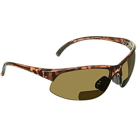 proSPORT BIFOCAL Safety Sunglass Reader +1.50 Men Women Brown Semi-Rimless Sport Wrap-Around Frame Cover