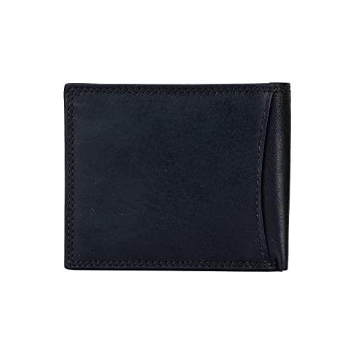 Style N Craft Bi-Fold Pass Case Leather Wallet, Full-Grain Leather Wallet For Men And Women, Rfid-Protected Wallet With Multiple Card Holders And Flap, 2 Tone Vintage Effect, Black (300796-Bl) #TOP2