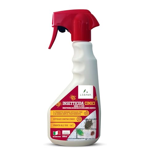 LERAVA® Insetticida Cimici (500 ml) - Azione rapida, effetto prolungato - Spray Cimici per interni ed esterni - Inodore, non macchia, pronto all'uso - Casa, hotel, B&B, uffici - stop insetticida
