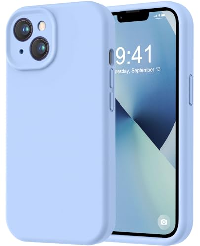 Image of LOVE 3000 Designed for iPhone 13 Case, Premium Silicone with [Camera Protection] [Soft Anti-Scratch Microfiber Lining] Shockproof Protective Phone Case for iPhone 13 Women Men Girls 6.1 inch, Light Blue