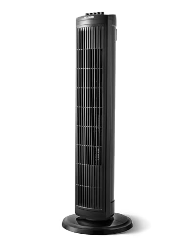 PELONIS 30 Oscillating Tower Fan - 3 Speed Settings 8H Auto-Off Timer Quiet & Space-Saving Design for Home/Office Use (Black)