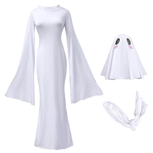 Costumes d'halloween pour les femmes adultes : tenue fantôme intégrale avec headgear