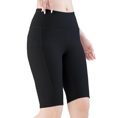 2 Pack Biker Shorts for Women with Pockets 8" High Waisted Tummy Control for Workout Athletic Running Shorts2