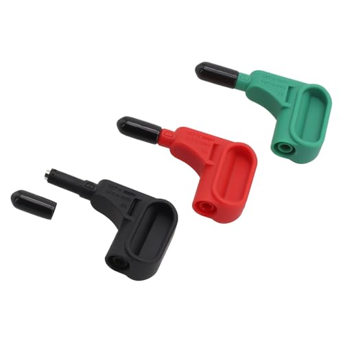 Moliuoly Lot de 3 pointes de test magnétiques pour fiches bananes de 4 mm, accessoires de multimètre, forme compacte en rouge, noir, vert
