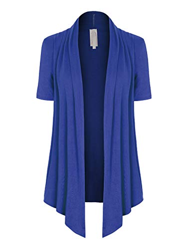 Image of MixMatchy Women's Lightweight Short Sleeve Draped Open Front Cardigan Vest