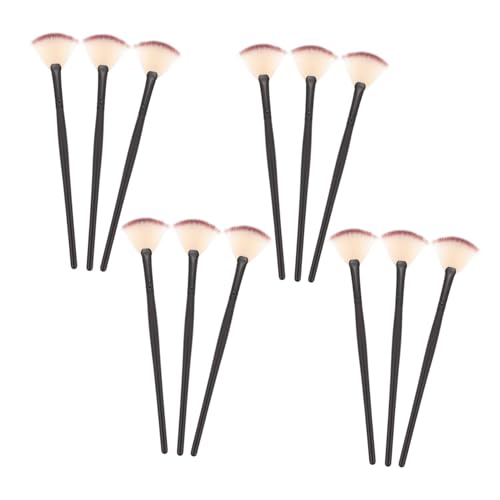 FRCOLOR 12pcs Practical Face Beauty Masks Applicator Handheld Mask Fan Shape Makeup Brushes Facial Mask Applicator Tool Beauty Salon Mask Brush Cosmetics Brush