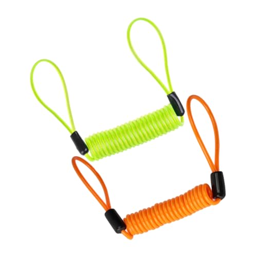 CHICAMPERA 2 Piezas Candado para Moto con Cable de Acero Reforzado Bloqueo de Disco de Freno Extensible con Revestimiento PVC Antirrobo Seguro para Ruedas de Motocicleta de Amarillo y