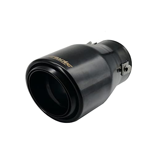 Simoni Racing Cola de Tubo de Escape Deportiva Redonda/Inclinada Acero Inoxidable Negro - Ø90xL150mm - Montaje 39-64mm