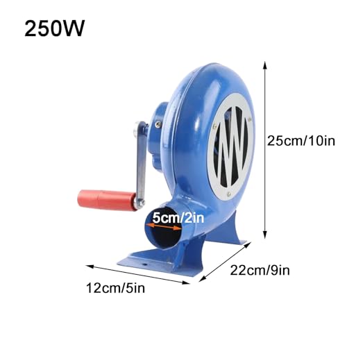 Mini wentylator dmuchawy z korbą ręczną – przenośna dmuchawa podłogowa 25 cm zapewnia efektywny przepływ powietrza i wytwarzanie ciepła do kuźni węglowych, ognisk grillowych i pieszych wędrówek