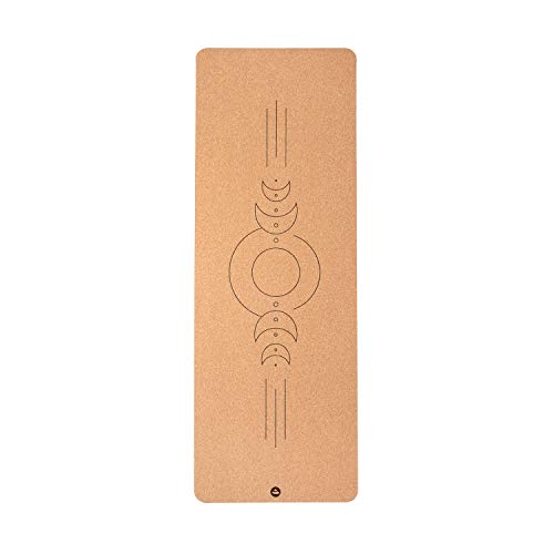 bodhi Yogamatte Kork | 4 mm | 100% Nachhaltig & Ökologisch | Hohe Rutschfestigkeit | Yoga Matte aus Kork & Naturkautschuk | Ideal für Hot Yoga | 185 x 66 x 0,4 cm | Luna