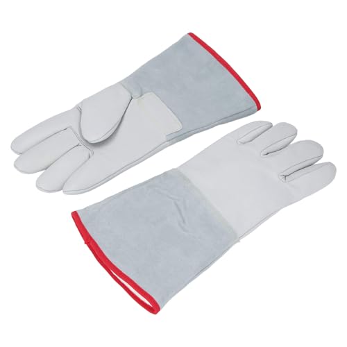 Marhynchus Leather Antifreeze Gloves, -500? Cold Proof Protect 3 Layer Cowhide, Liquid Nitrogen, Dry Ice Handling, Cryogenic Food Processing, Extinguisher