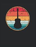 Guitarra acústica retro Guitarrista: Cuaderno | Cuadriculado | A cuadros, Carta (21,59 x 27,94 cm), 120 páginas, papel crema, cubierta mate