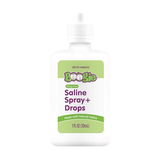 Image of Boogie Baby Saline Nasal Spray and Drops, Allergy Relief, Nasal Spray Decongestant, FSA/HSA Eligible, Made with Natural Saline, Fresh Scent, 1 Ounce (Pack of 1)