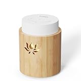 LOXIM Padma Aromatherapy Diffuser, Real Bamboo Material Aroma Scent Machine, Optional LED Light, Waterless, Noiseless, Cordless, Battery Operated