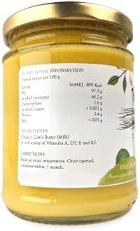Organic Ghee 1000g (4 x 250g Pack) | Free Range, Grass Fed English Butter | Certified Organic Clarified Ayurveda | Activator X: Rich in Vitamin A, D3, E, K2 | Vegetarian