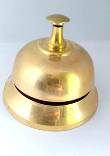 Plane - Campana de escritorio de latón envejecido pulido dorado de 3 pulgadas, decoración náutica, decoración náutica, decoración del hogar, decoración de oficina