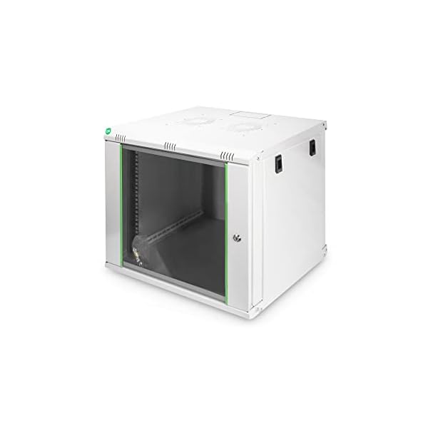 DIGITUS Netzwerk-Schrank 19 zoll 9 HE - Wandmontage - 450 mm Tiefe - Traglast 60 kg - Dynamic Basic - Glastür - Grau