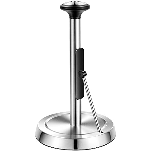 SMARTAKE Standing Paper Towel Holder, Rustproof Paper Towel Organizer with Tension Arm, Modern Toilet Paper Holder with Weighted Base, Roll Dispenser for Kitchen Countertop Home Dining Table, Silver SMARTAKE Standing Paper Towel Holder, Rustproof Paper Towel Organizer with Tension Arm, Modern Toilet Paper Holder with Weighted Base, Roll Dispenser for Kitchen Countertop Home Dining Table, Silver