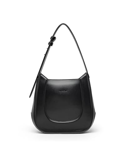 Expatrié Schultertasche Damen Schwarz - Leonie - Handtasche für Damen aus Polyurethan - Verstellbarer Gurt - Tasche für Alltag & Abend - Wasserabweisend