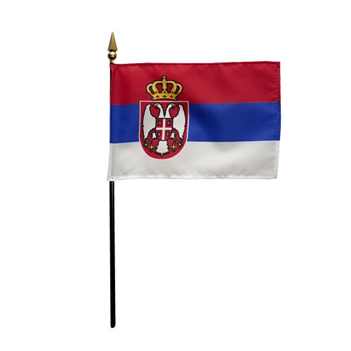 Serbia National Miniature Flag (4 In. X 6 In.) #TOP27