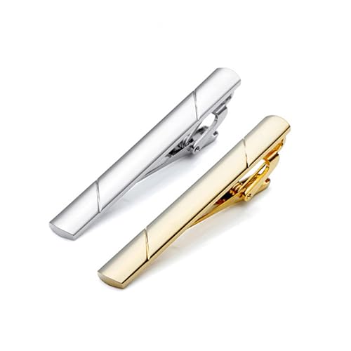 Image of WSNDM Men's Tie Clip, Premium Business Men's Tie Bar Clips, Classic Necktie Ties Clips, Men's Tie Accessories, Best Gift for Lover, Father, Suitable for Wedding Anniversary Business Meeting, 5.8*0.6cm