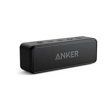 Anker soundcore 2 Caixa de Som Bluetooth Portátil com 12W de Som Estéreo, Bluetooth 5, BassUp, à Prova d'Água IPX7, 24 Horas de Reprodução, Emparelhamento Estéreo Sem Fio, Ideal para Casa e Viagens