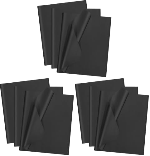 Image of 100 Sheets Black Tissue Paper Artdly 14 x 20 Inches Black Wrapping Paper Bulk for Weddings Birthday DIY Project Christmas (Pack of 3)